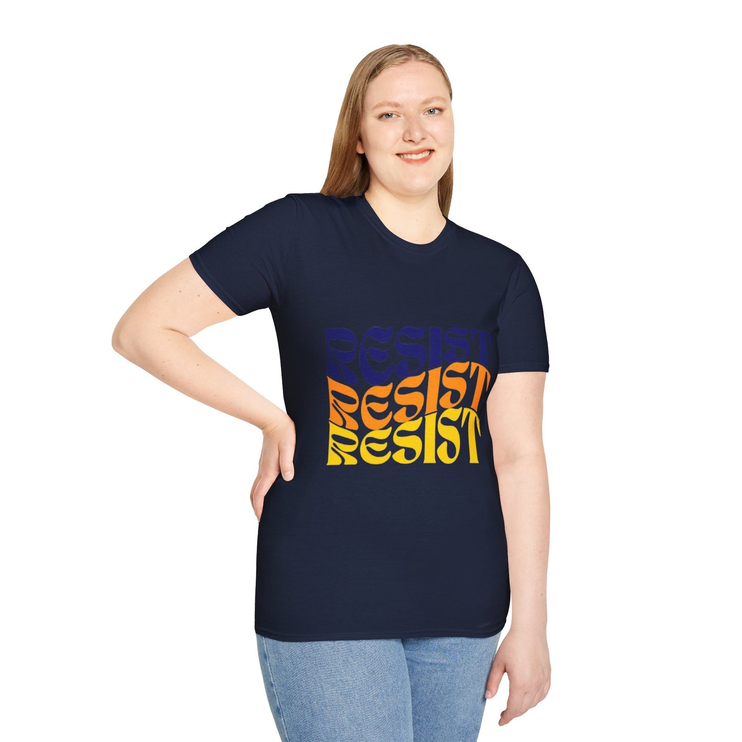 Unisex Softstyle T-Shirt - Bold 'RESIST' Graphic Tee for Activism and Empowerment