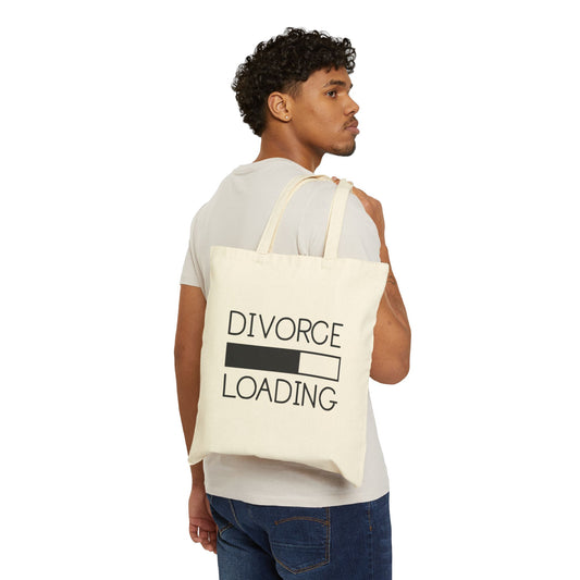 Divorce Loading Cotton Canvas Tote Bag, Funny Gift, Eco-Friendly Tote, Divorce Humor, Novelty Bag, Self-Care Accessory