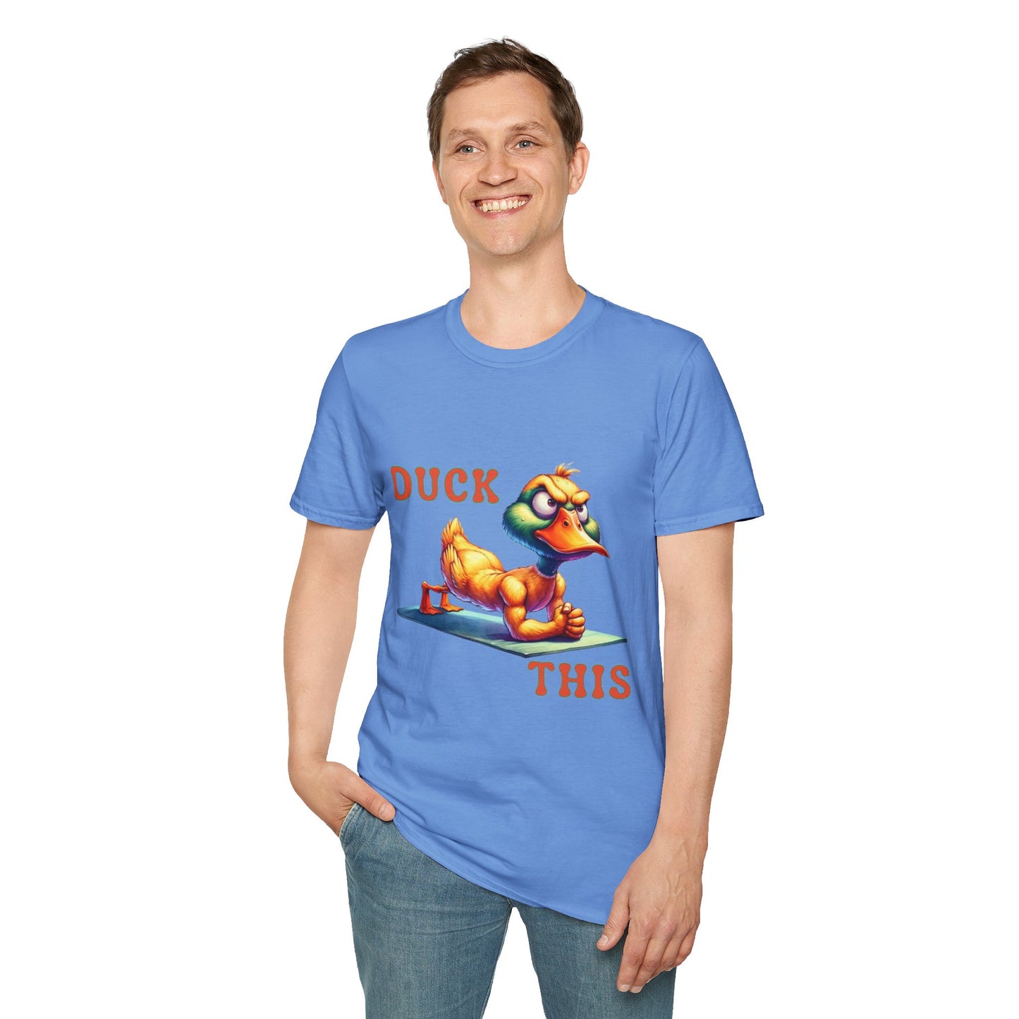 Funny Duck Gym Unisex Softstyle T-Shirt - Perfect for Fitness Lovers & Gift Giving