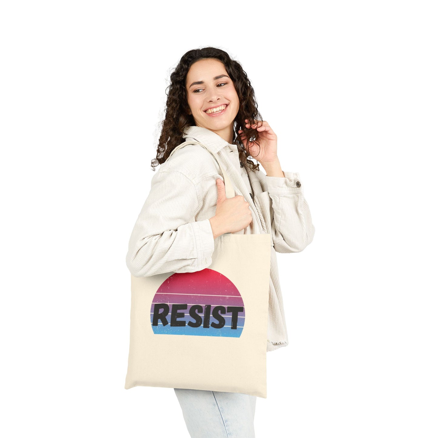 Resist Cotton Canvas Tote Bag | Eco-Friendly Shopping Bag, Motivational Gift, Sustainable Style, Reusable Tote, Activist Essentials