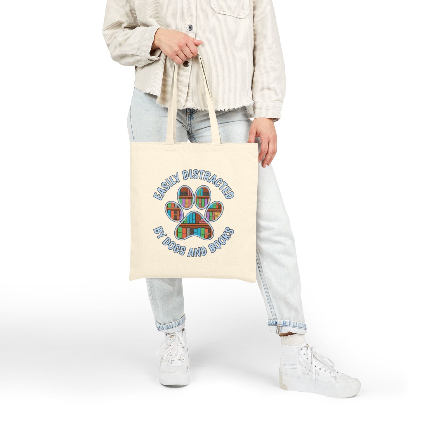 Easily Distracted Tote Bag - Perfect for Dog Lovers & Bookworms