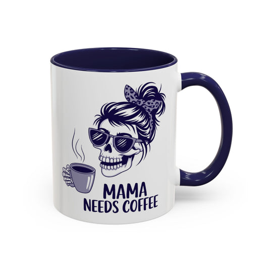 Mama Needs Coffee Skull Mug - Stylish 11/15oz Accent Coffee Mug for Coffee Lovers