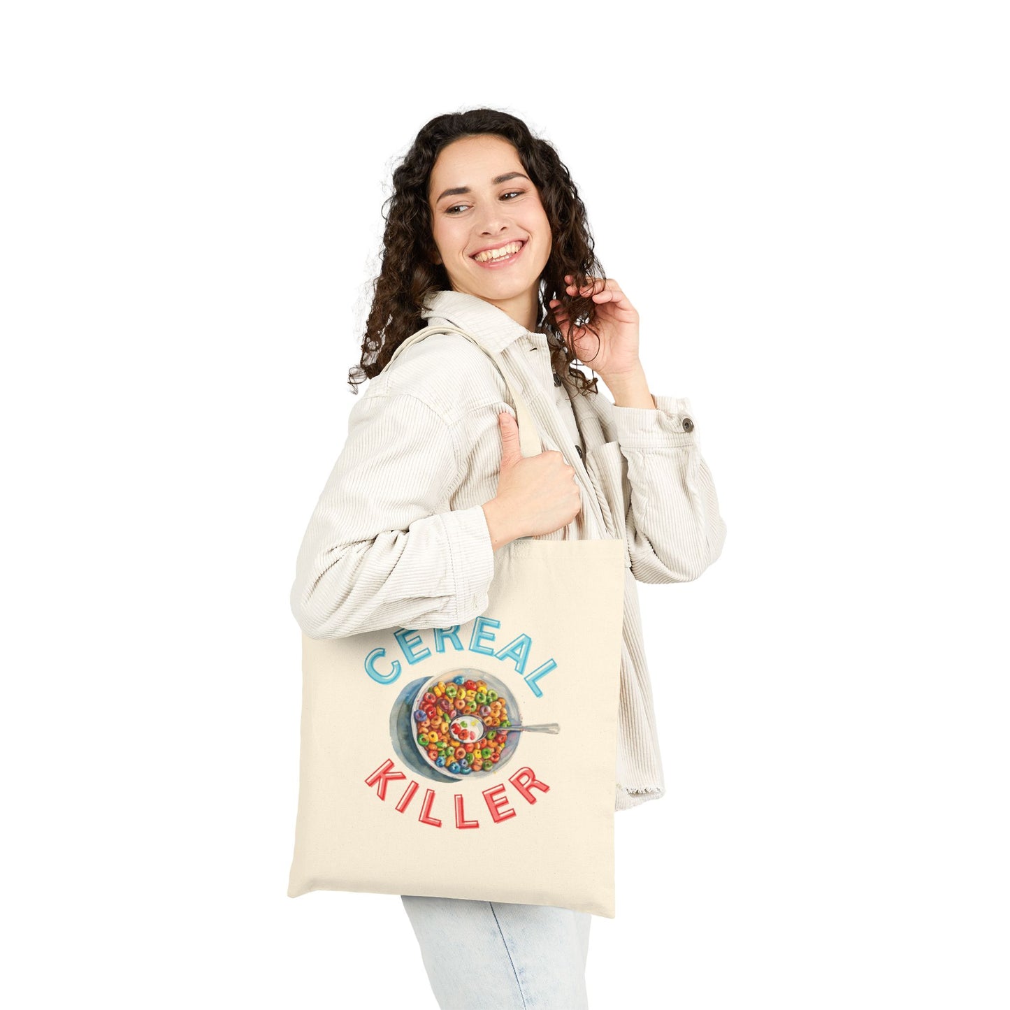 Cereal Killer Tote Bag - Fun Cotton Canvas Bag for Grocery, Beach, Reusable Shopping, Gift for Foodies, Casual Style
