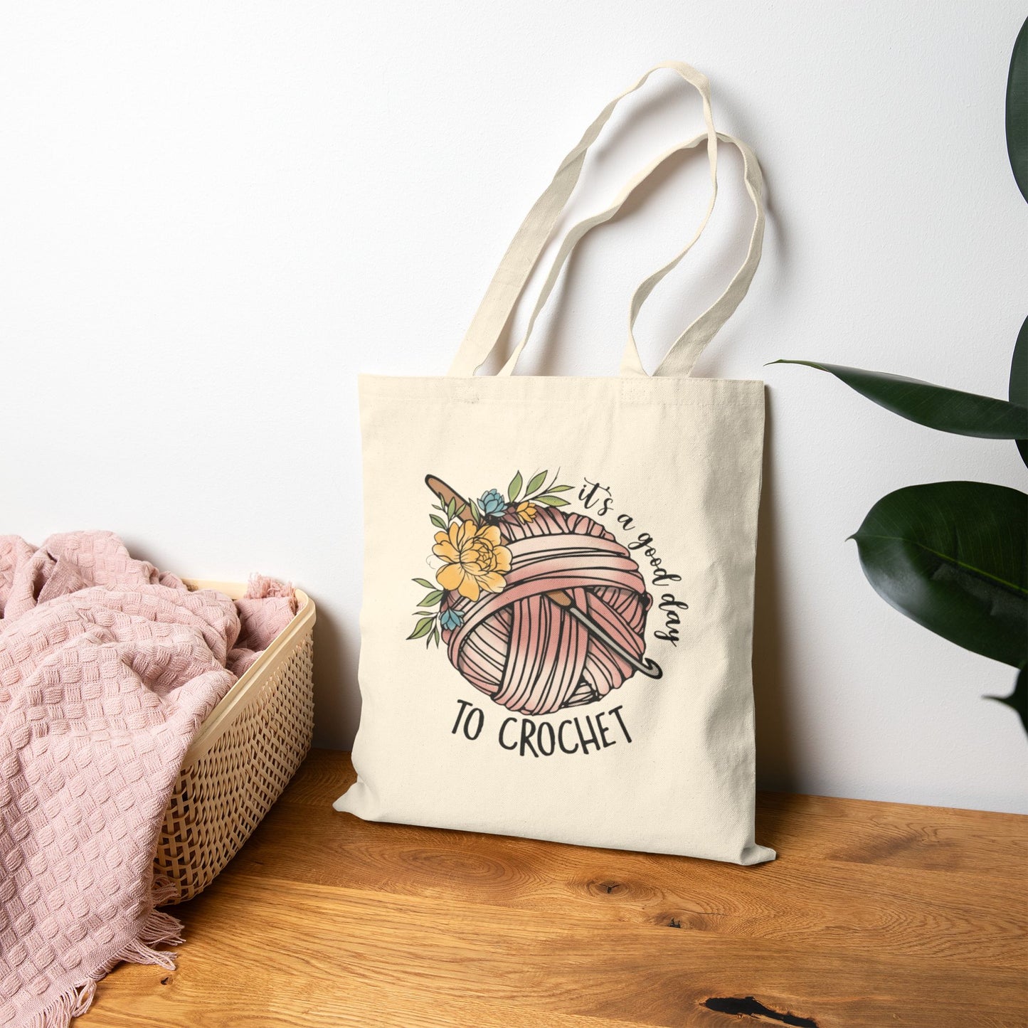 Crochet Lover's Cotton Canvas Tote Bag | Perfect for Crafters, Gift for Artists, Eco-Friendly Shopping, Yarn Storage, Birthday Gift