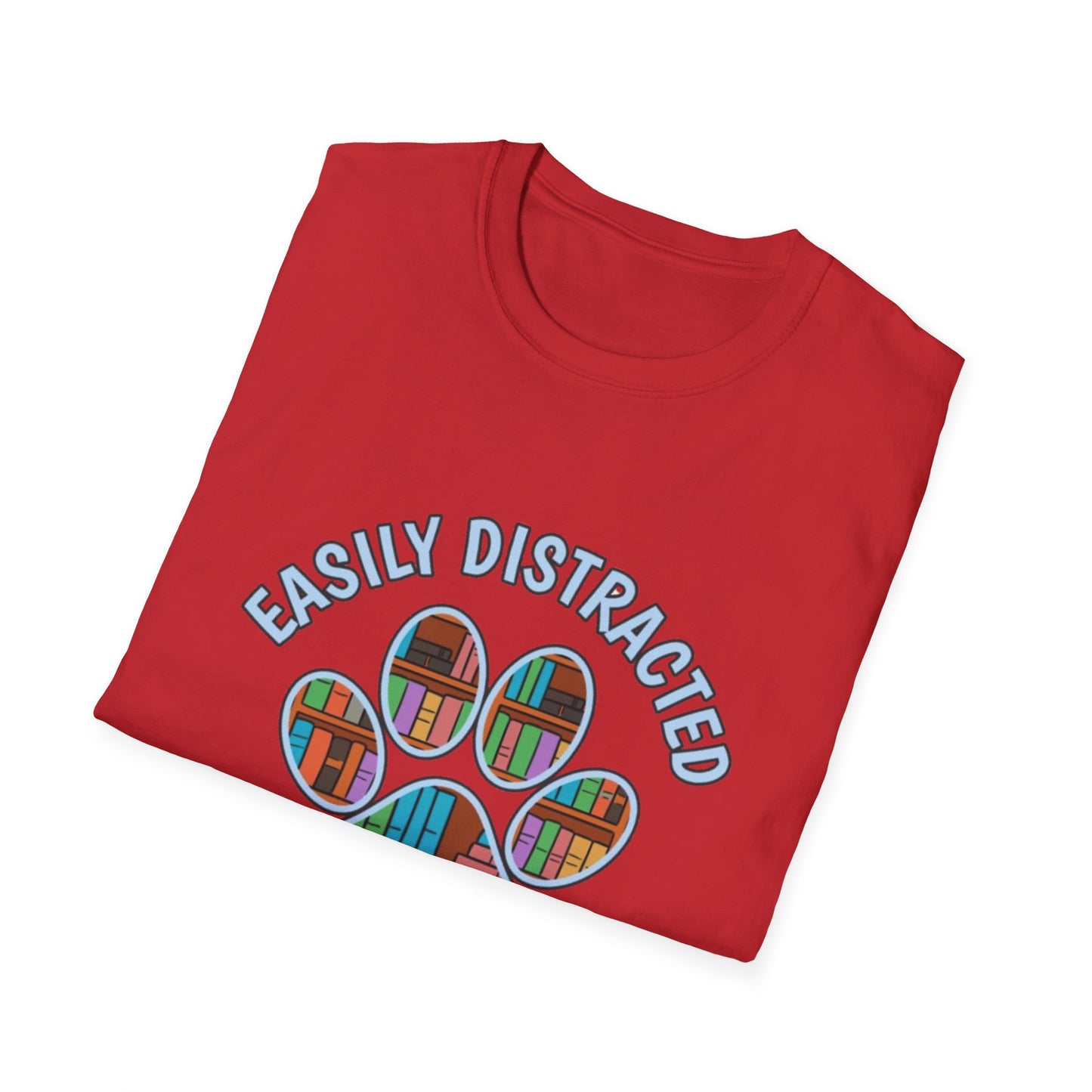 Easily Distracted by Dogs and Books T-Shirt | Unisex Softstyle Tee for Book Lovers, Dog Owners, Pet Lovers, Gifts for Readers, Cute [...]