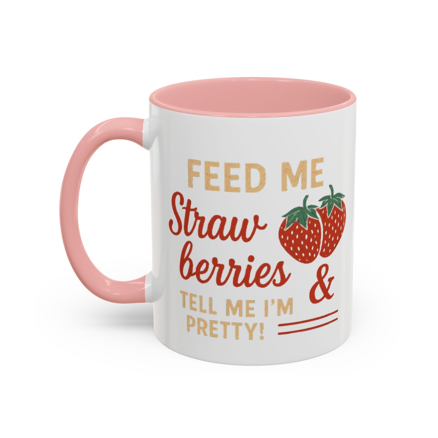 Cute Strawberry Themed Accent Coffee Mug - Perfect for Gifts, Home, Kitchen, Birthday, Fun Quotes