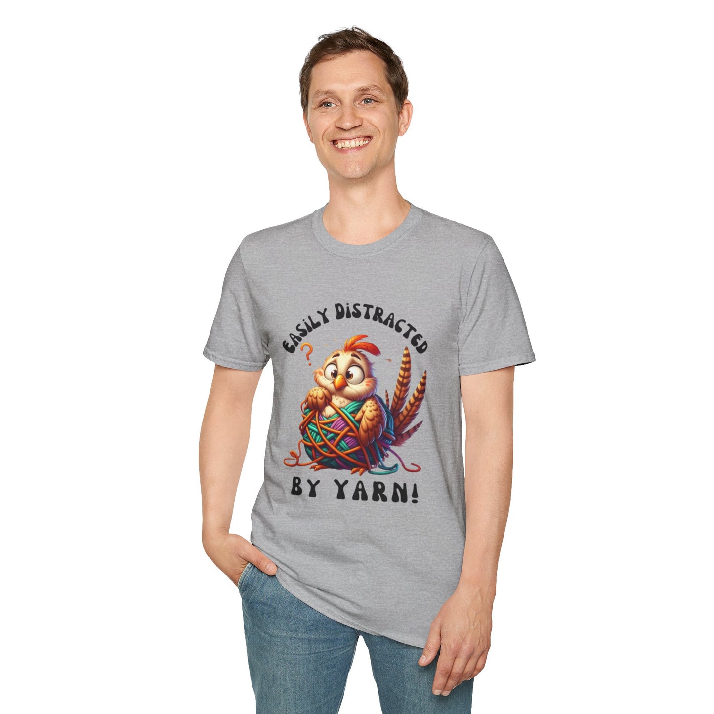 Easily Distracted By Yarn Unisex Softstyle T-Shirt for Yarn Lovers