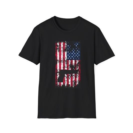 Patriotic Gun Graphic T-Shirt | Unisex Softstyle Tee