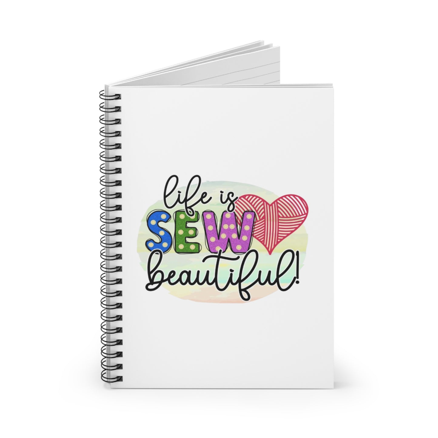 Sewing Notebook - Life is Sew Beautiful, Craft Journal, Gift for Sewers, Creative Writing Pad, Stationery for Crafters