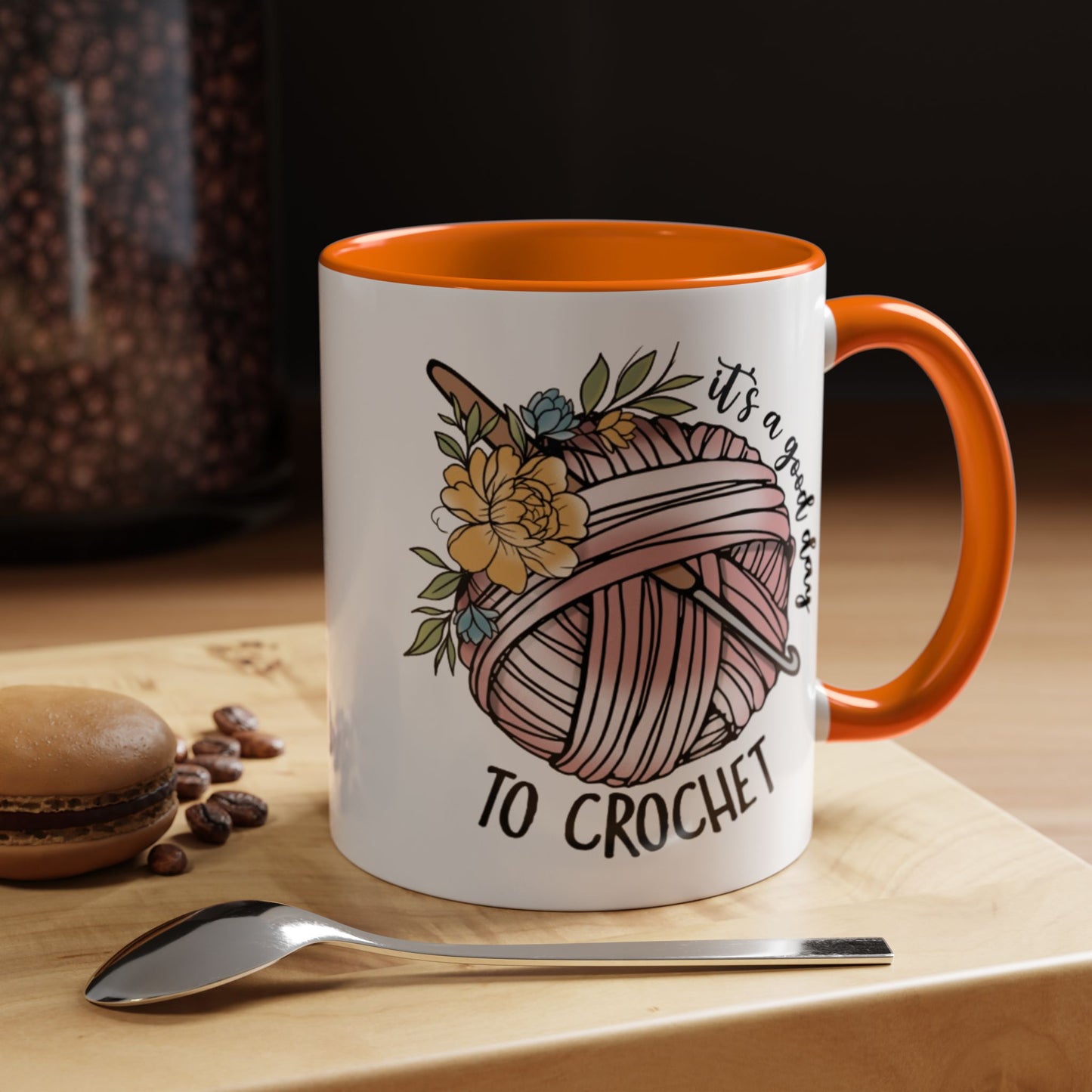 Crochet Lover's Accent Coffee Mug - Perfect Gift for Crafters, Yarn Enthusiasts, Mother's Day, Birthday, or Just Because!