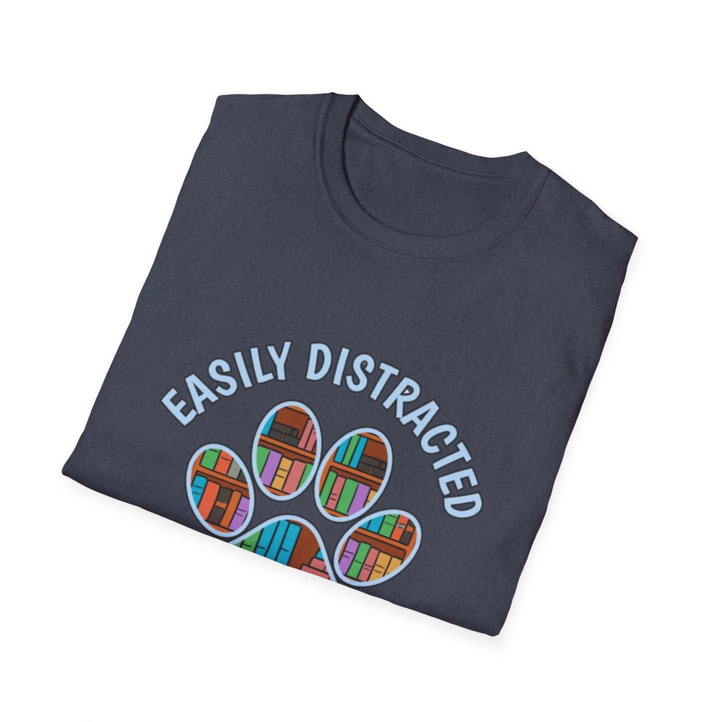 Easily Distracted by Dogs and Books T-Shirt | Unisex Softstyle Tee for Book Lovers, Dog Owners, Pet Lovers, Gifts for Readers, Cute [...]