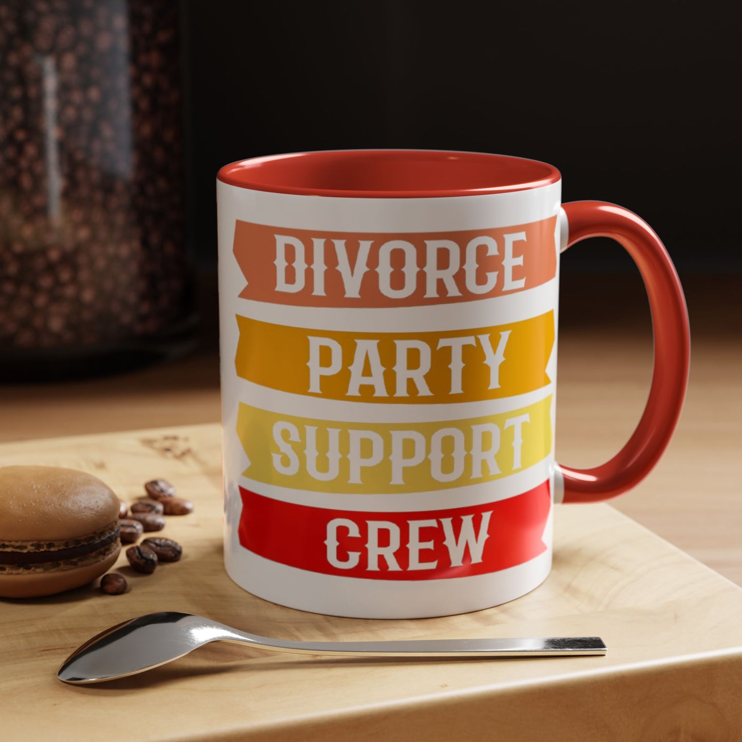 Divorce Party Coffee Mug, Fun Support Crew Mug, Gift for Friends, Celebrate Healing, Offset Accent Mug