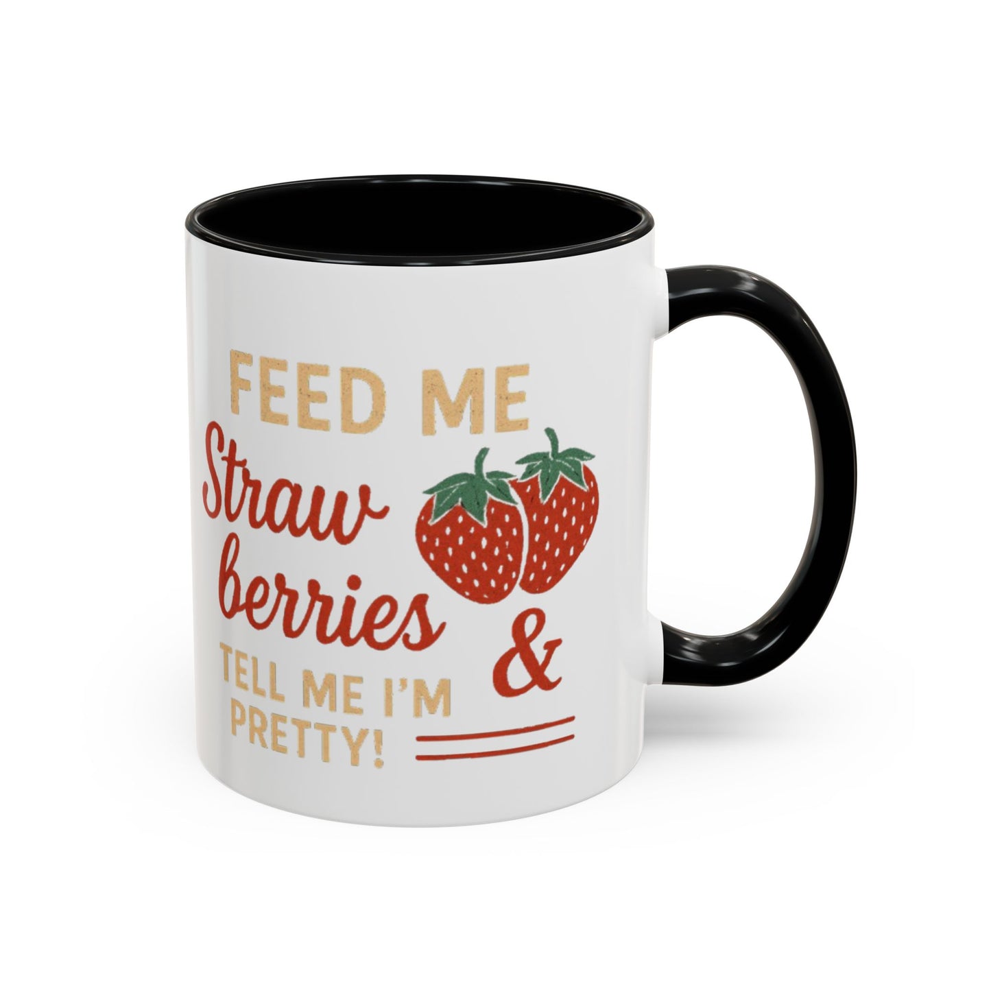 Cute Strawberry Themed Accent Coffee Mug - Perfect for Gifts, Home, Kitchen, Birthday, Fun Quotes