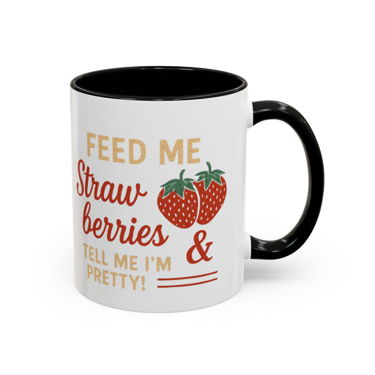 Cute Strawberry Themed Accent Coffee Mug - Perfect for Gifts, Home, Kitchen, Birthday, Fun Quotes
