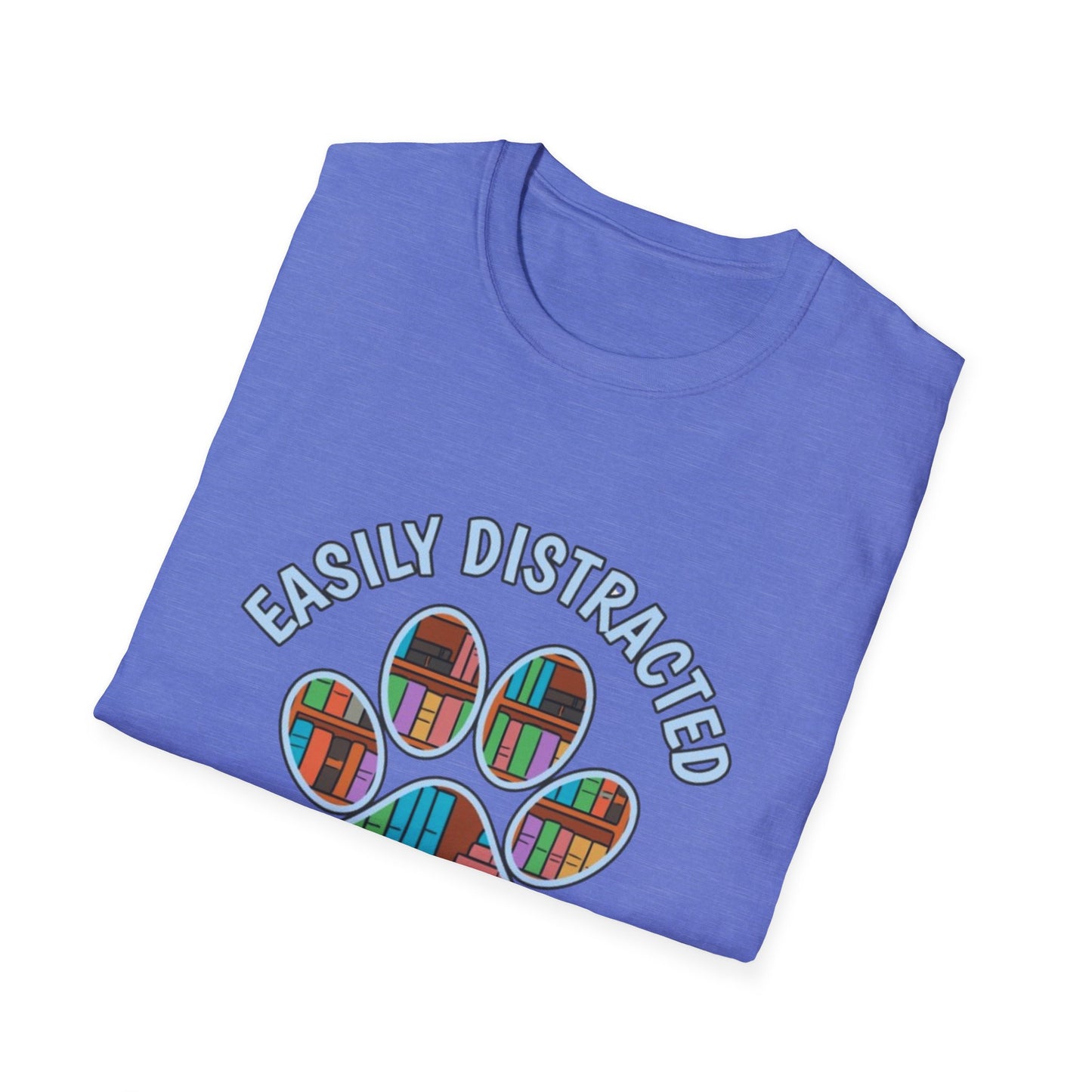 Easily Distracted by Dogs and Books T-Shirt | Unisex Softstyle Tee for Book Lovers, Dog Owners, Pet Lovers, Gifts for Readers, Cute [...]