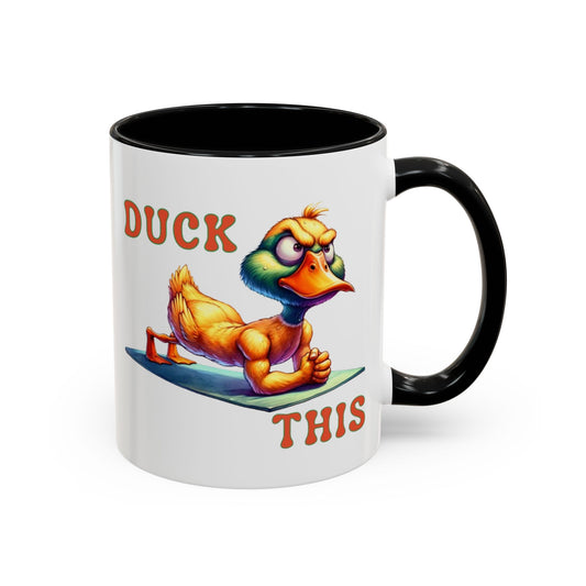 Quirky Duck Yoga Mug - Funny Coffee Cup for Yoga Lovers, Gift for Friends, Exercise Motivation, Duck This Mug
