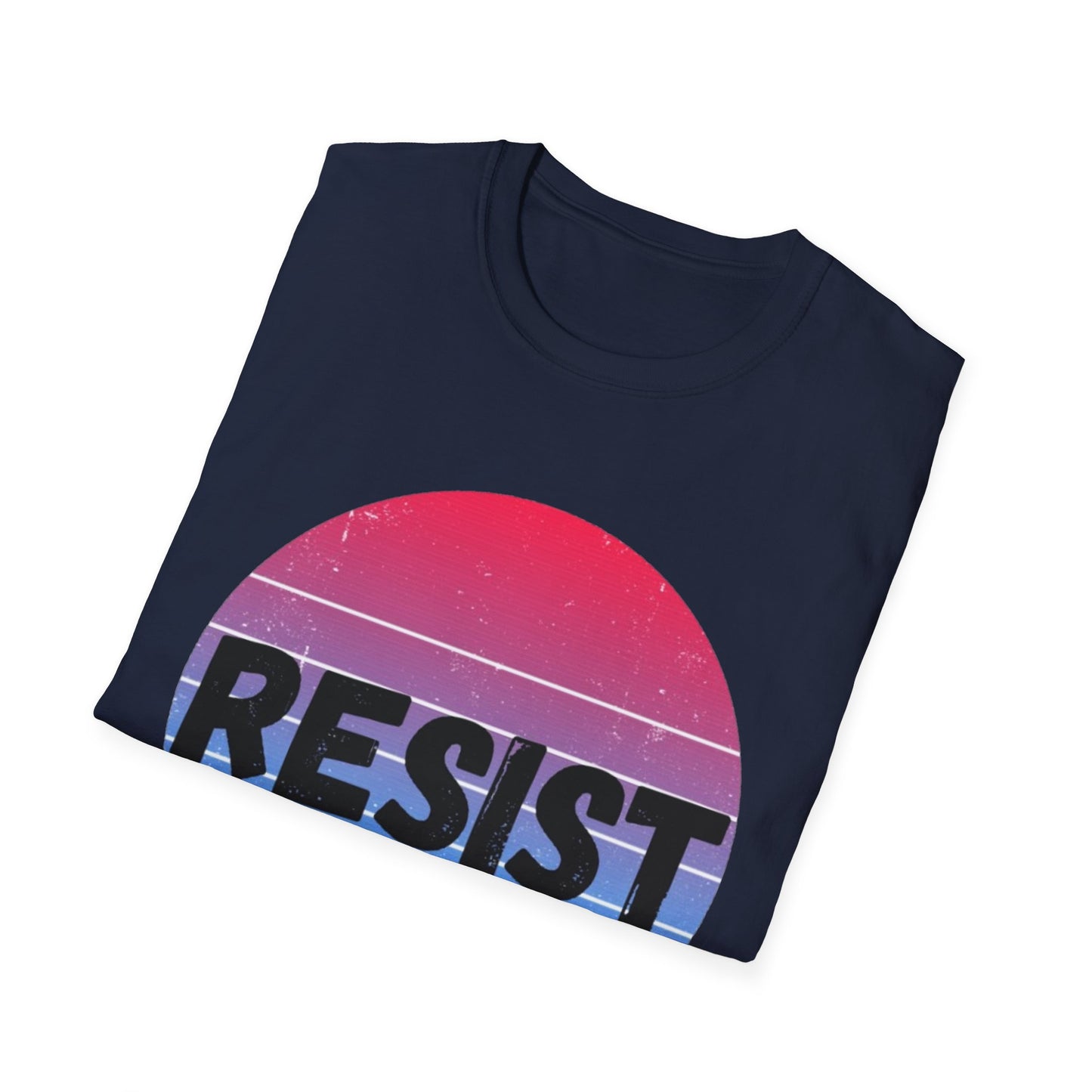 Retro Resist Unisex Softstyle T-Shirt - Bold Graphic Tee for Activists