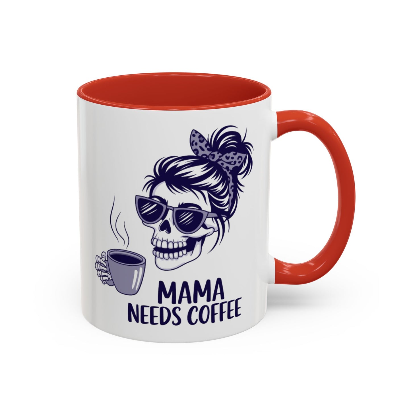 Mama Needs Coffee Skull Mug - Stylish 11/15oz Accent Coffee Mug for Coffee Lovers
