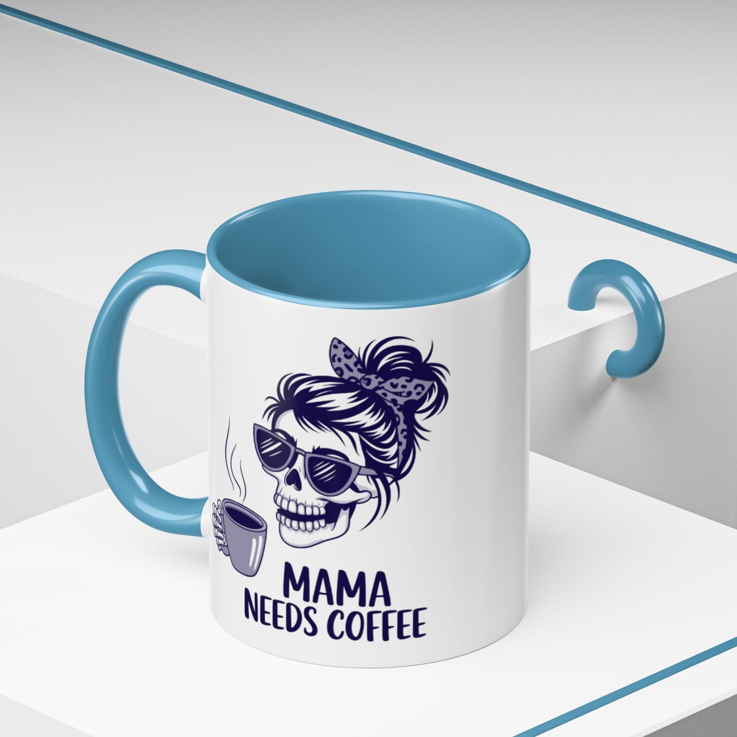 Mama Needs Coffee Skull Mug - Stylish 11/15oz Accent Coffee Mug for Coffee Lovers