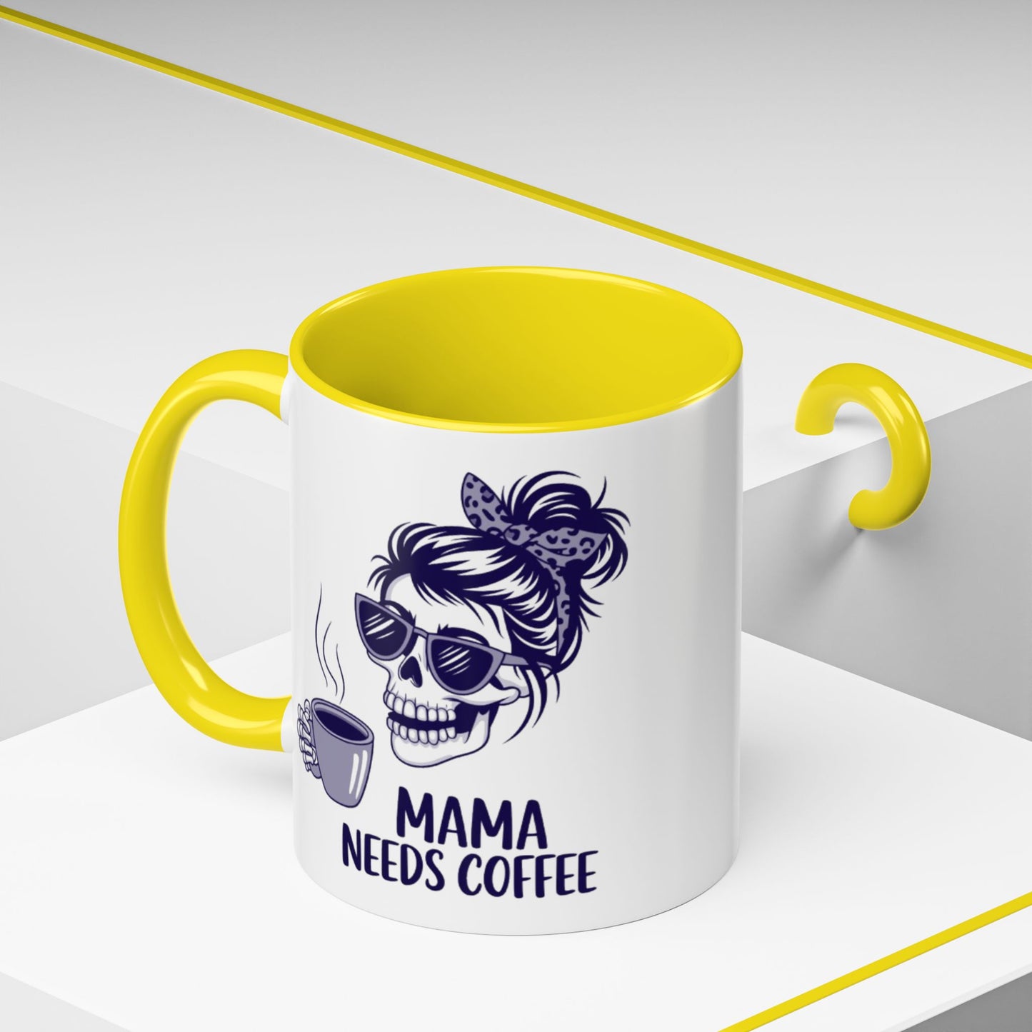 Mama Needs Coffee Skull Mug - Stylish 11/15oz Accent Coffee Mug for Coffee Lovers