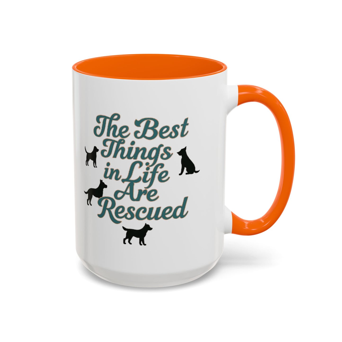 Rescue Dog Coffee Mug, Pet Lover Gift, Animal Adoption Mug, Inspirational Tea Cup, Dog Mom Mug, Black Handle Coffee Cup