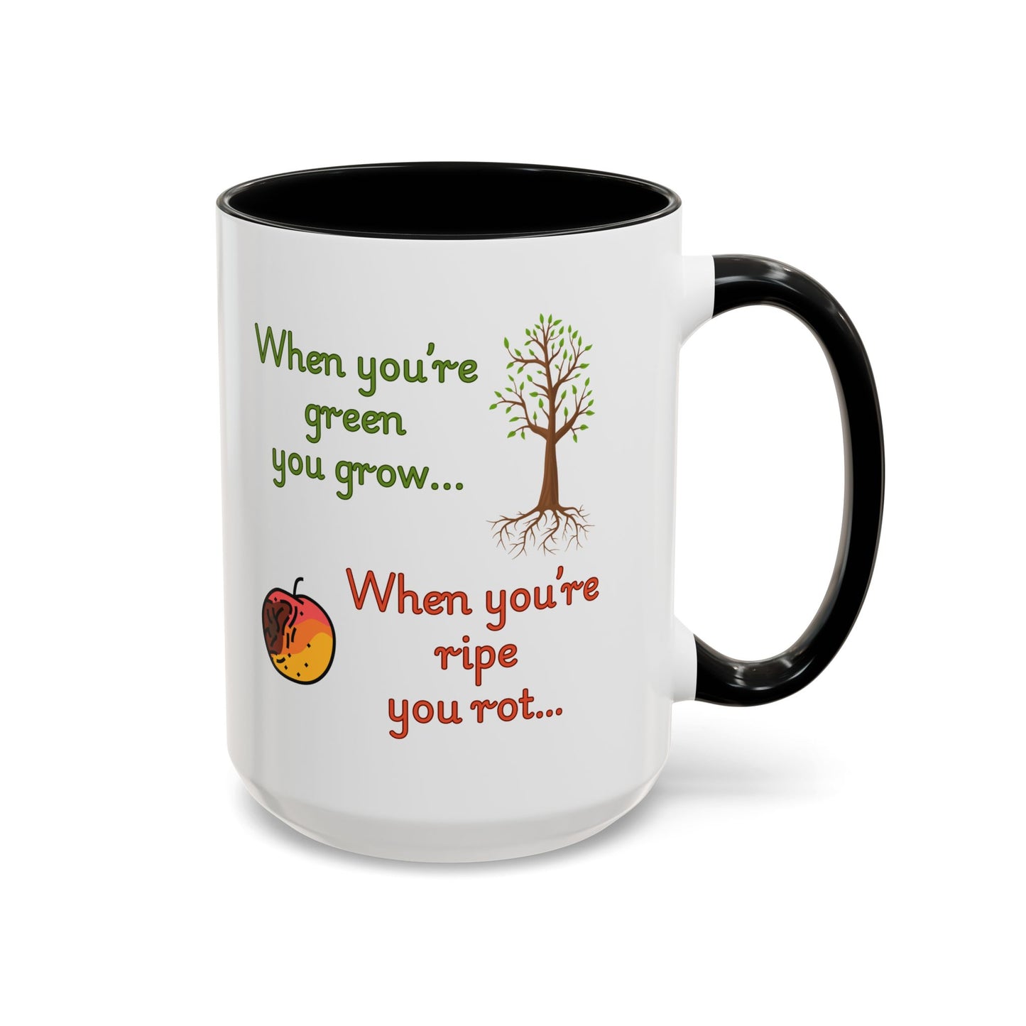 Inspirational Coffee Mug, Motivational Gift, Green and Ripe Quote, Nature Lover's Essential, Funny Office Mug