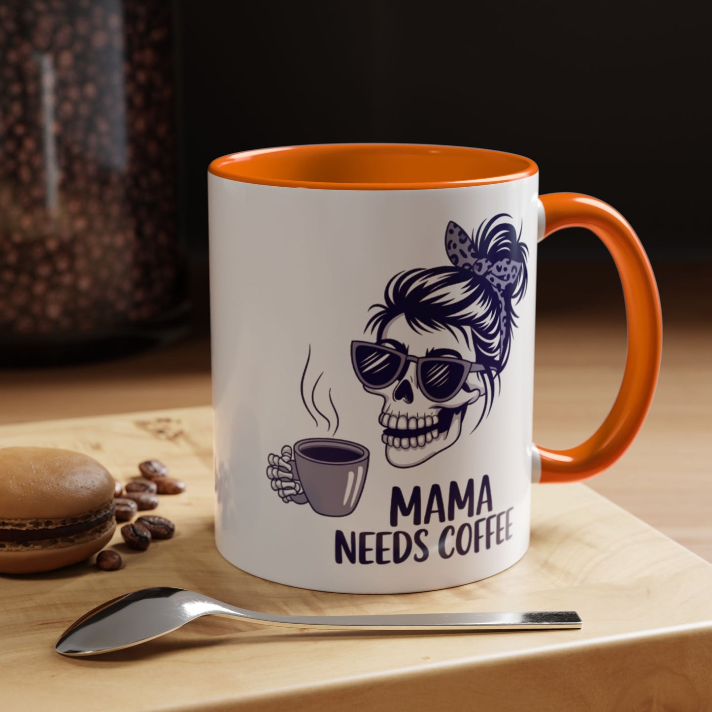Mama Needs Coffee Skull Mug - Stylish 11/15oz Accent Coffee Mug for Coffee Lovers