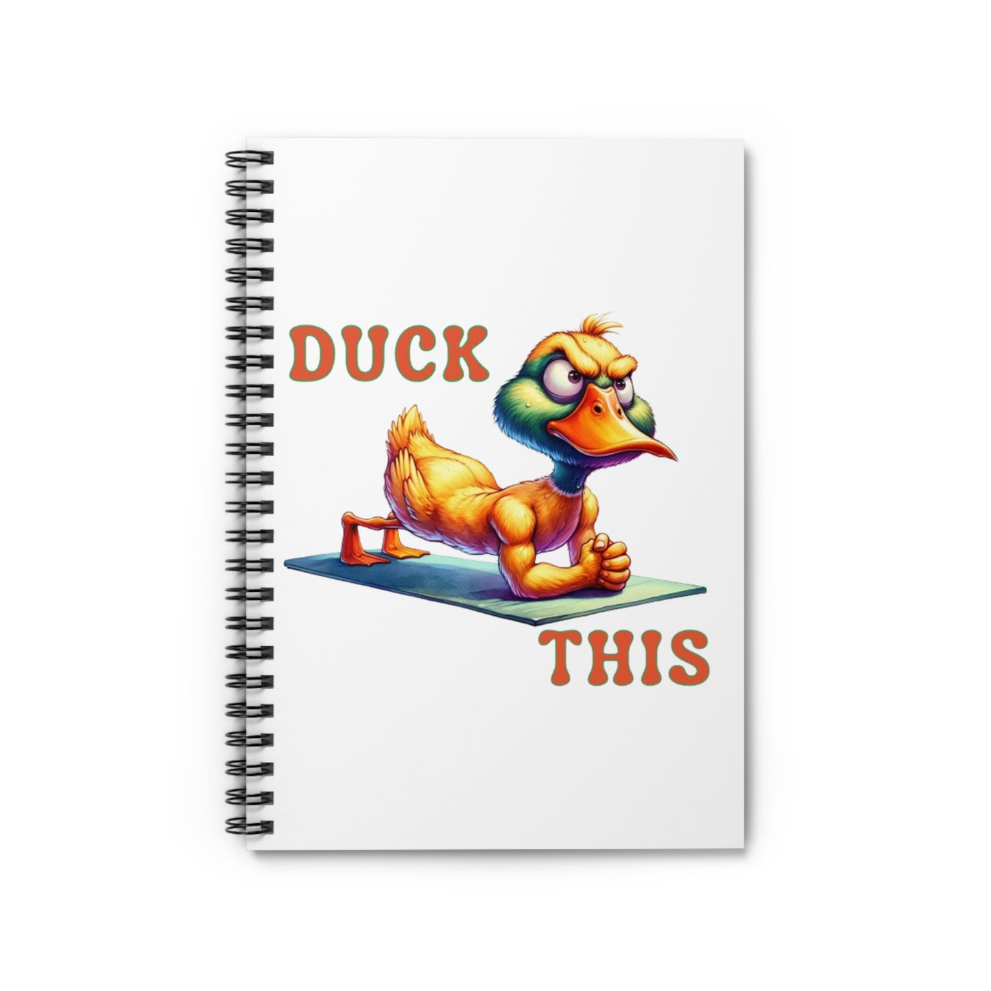 Quirky Workout Notebook, Funny Duck Spiral Journal, Fitness Planner, Gift for Gym Lovers, Motivational Writing