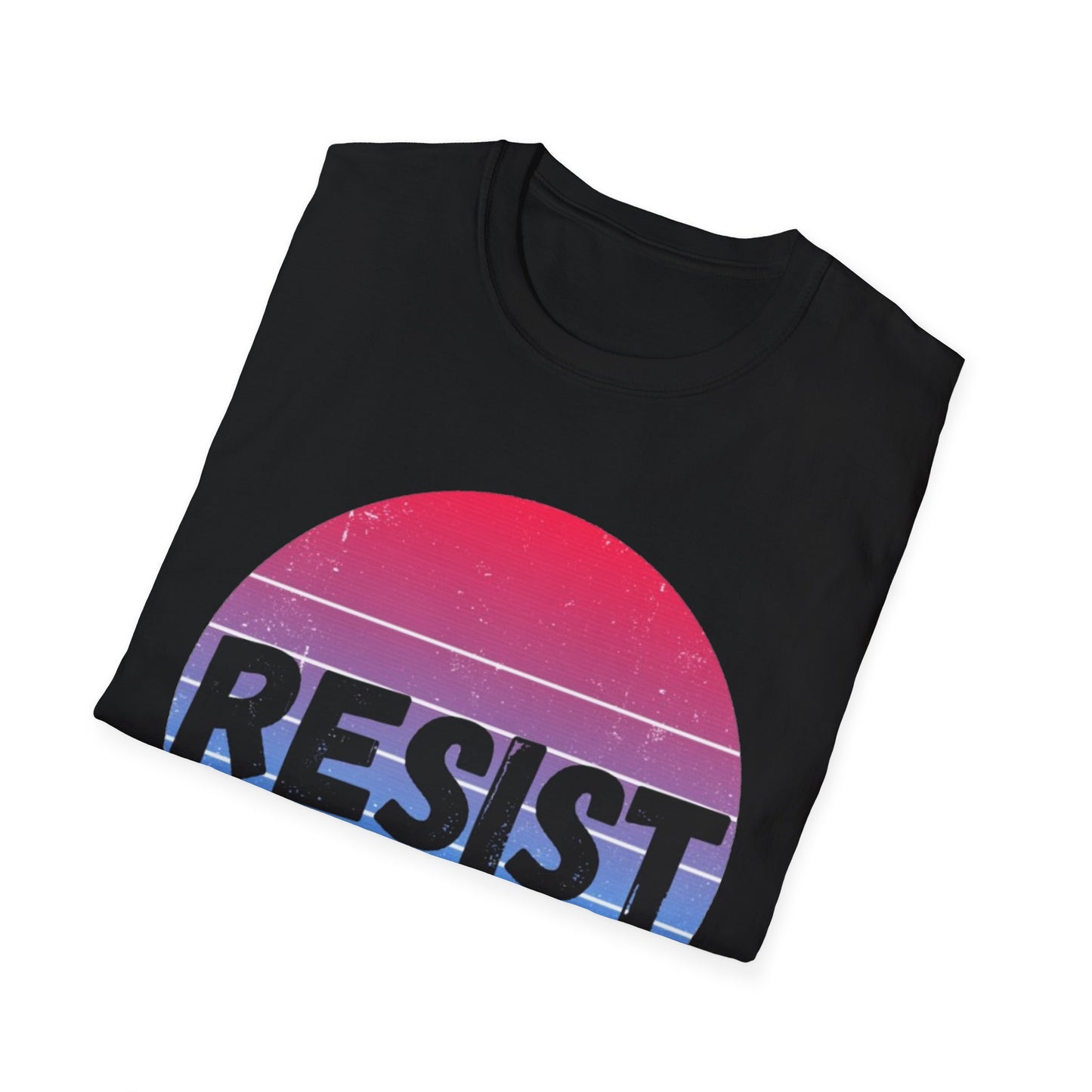 Retro Resist Unisex Softstyle T-Shirt - Bold Graphic Tee for Activists