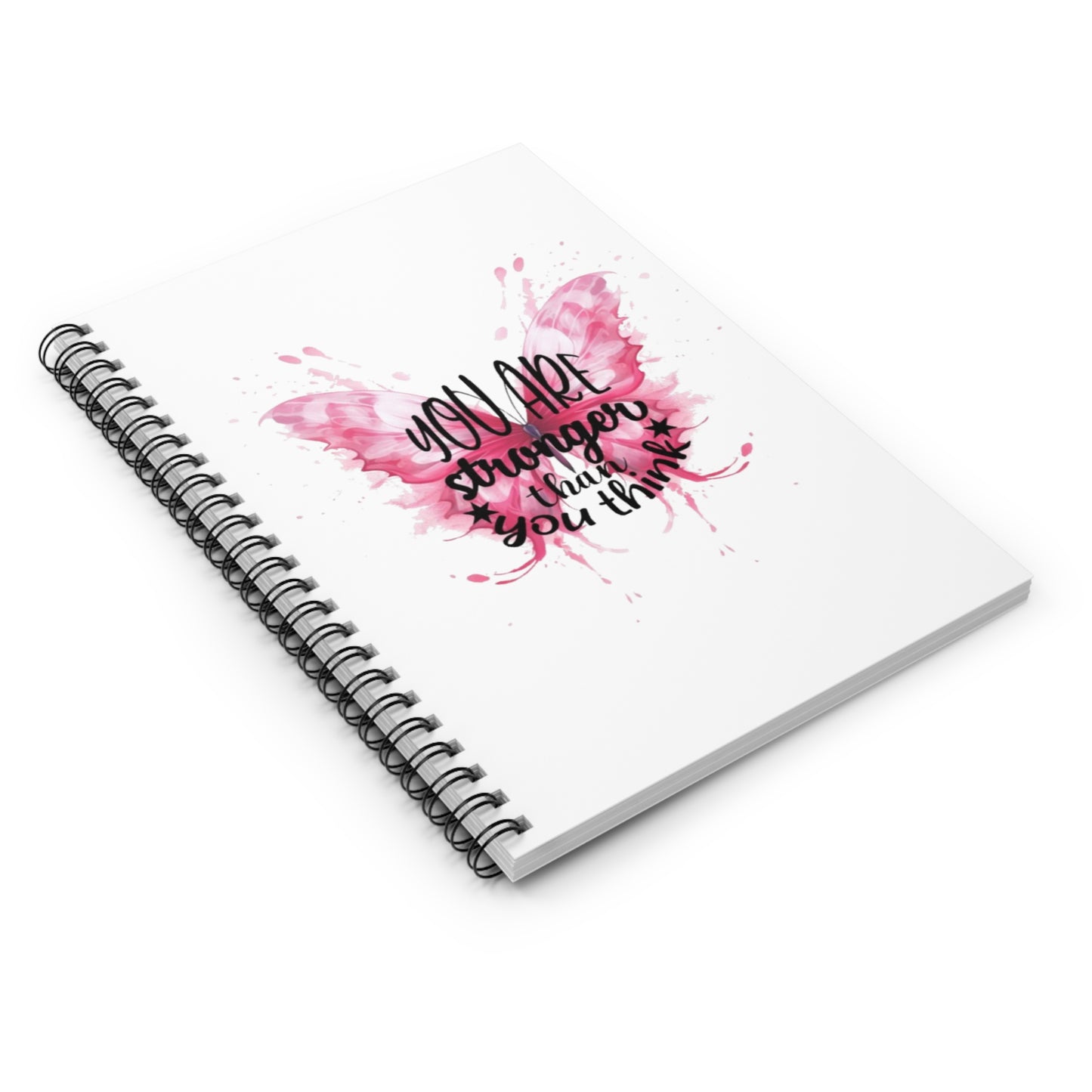 Inspirational Butterfly Spiral Notebook - 'You Are Stronger Than You Think'
