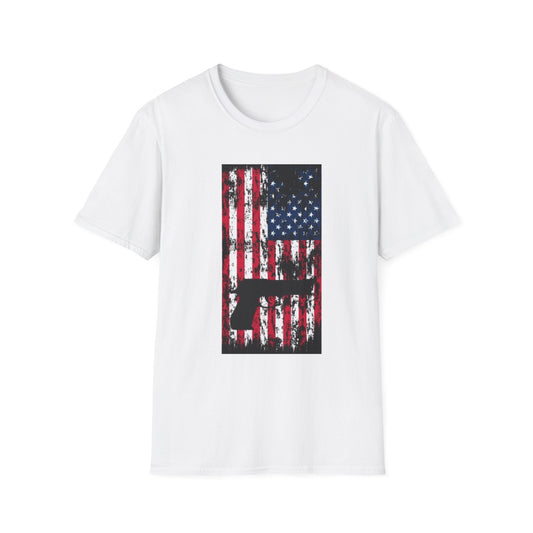 Patriotic Gun Graphic T-Shirt | Unisex Softstyle Tee