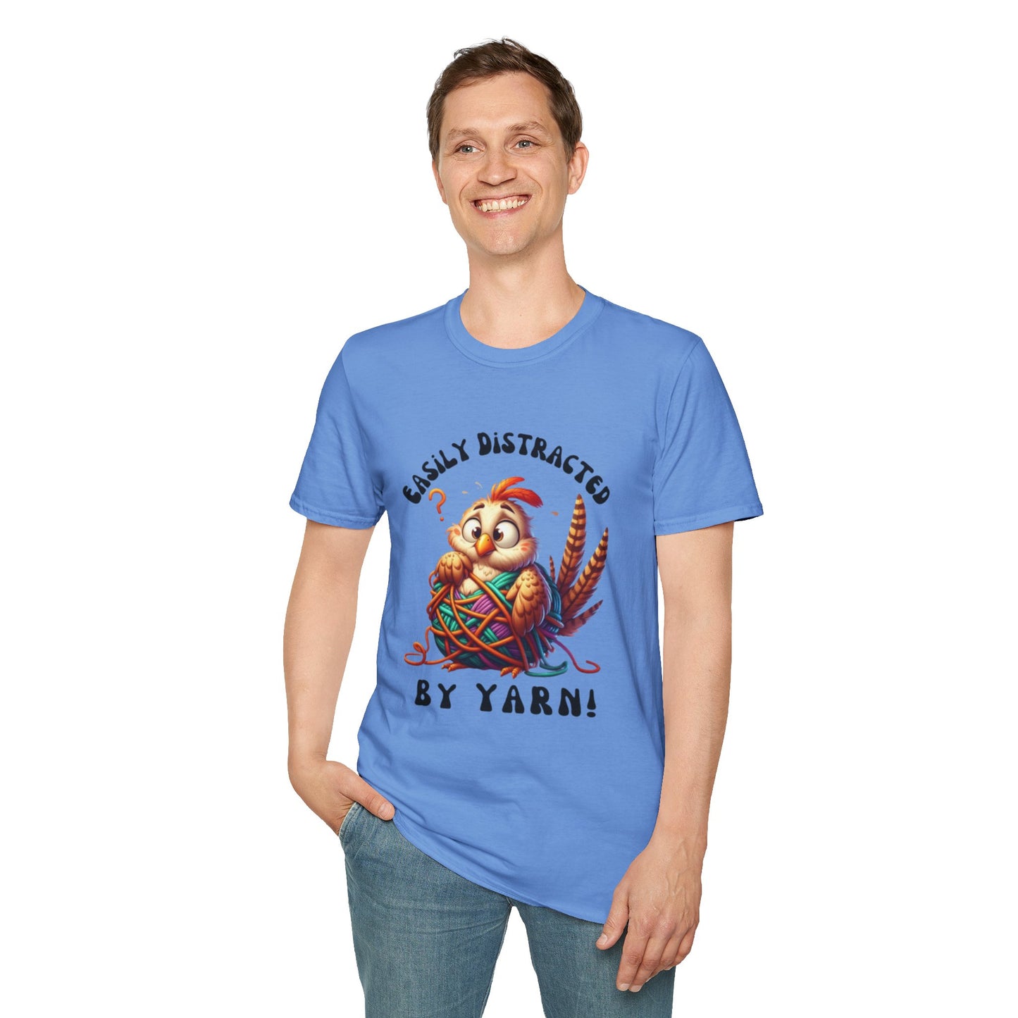 Easily Distracted By Yarn Unisex Softstyle T-Shirt for Yarn Lovers