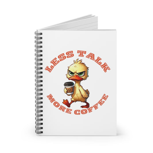 Funny Coffee Spiral Notebook - Less Talk More Coffee, Journal, Gift for Coffee Lovers, Stationery, School Supplies, Cute Notebook