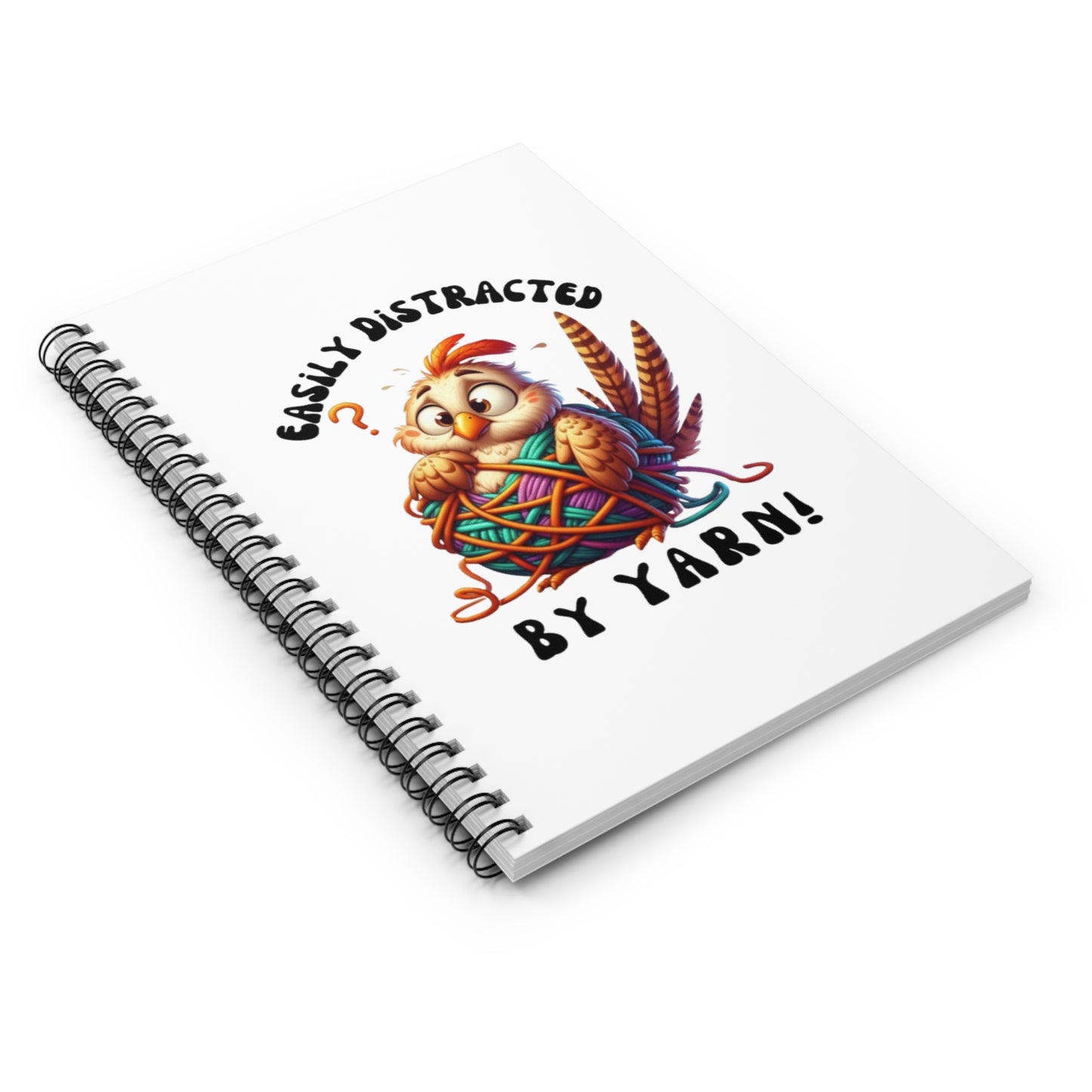 Cute Yarn Lover's Spiral Notebook, Fun Journal for Crafters, Gift for Knitters and Crocheters, Creative Writing Journal, Art Sketchbook