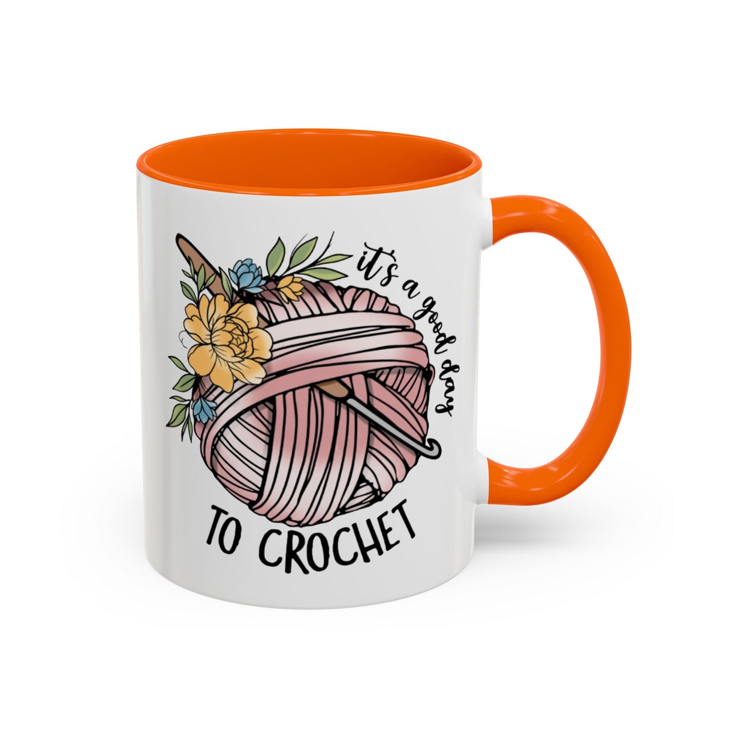 Crochet Lover's Accent Coffee Mug - Perfect Gift for Crafters, Yarn Enthusiasts, Mother's Day, Birthday, or Just Because!