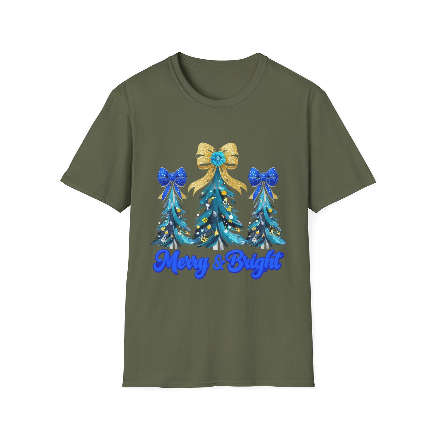 Merry & Bright Christmas T-Shirt, Unisex Holiday Tee, Festive Apparel, Christmas Party Shirt, Gift for Him or Her