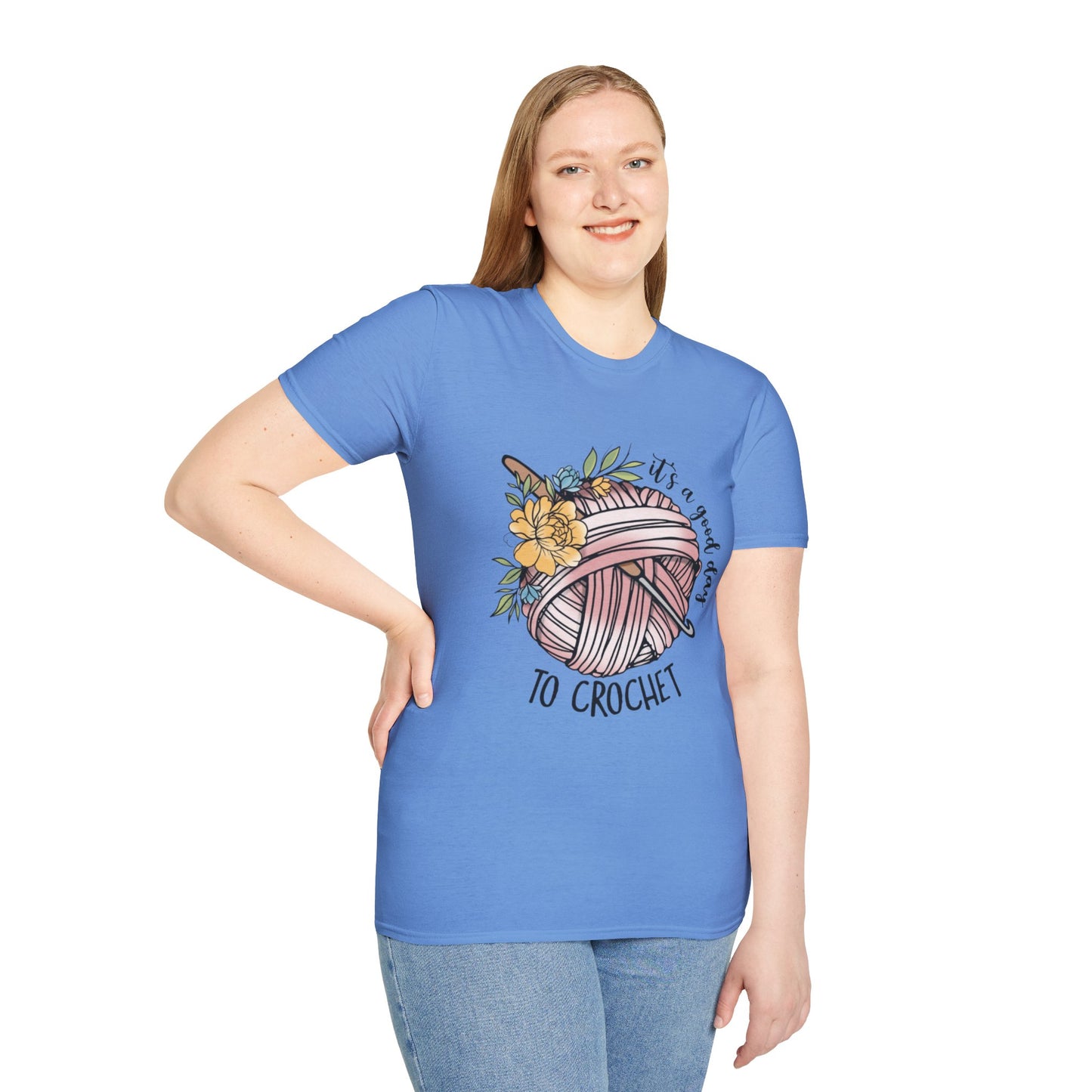 Crochet Lover's Unisex Softstyle T-Shirt - Perfect Gift for Crafters, Summer Tee, Handmade Art Apparel, Yarn Enthusiasts, Crochet Day!