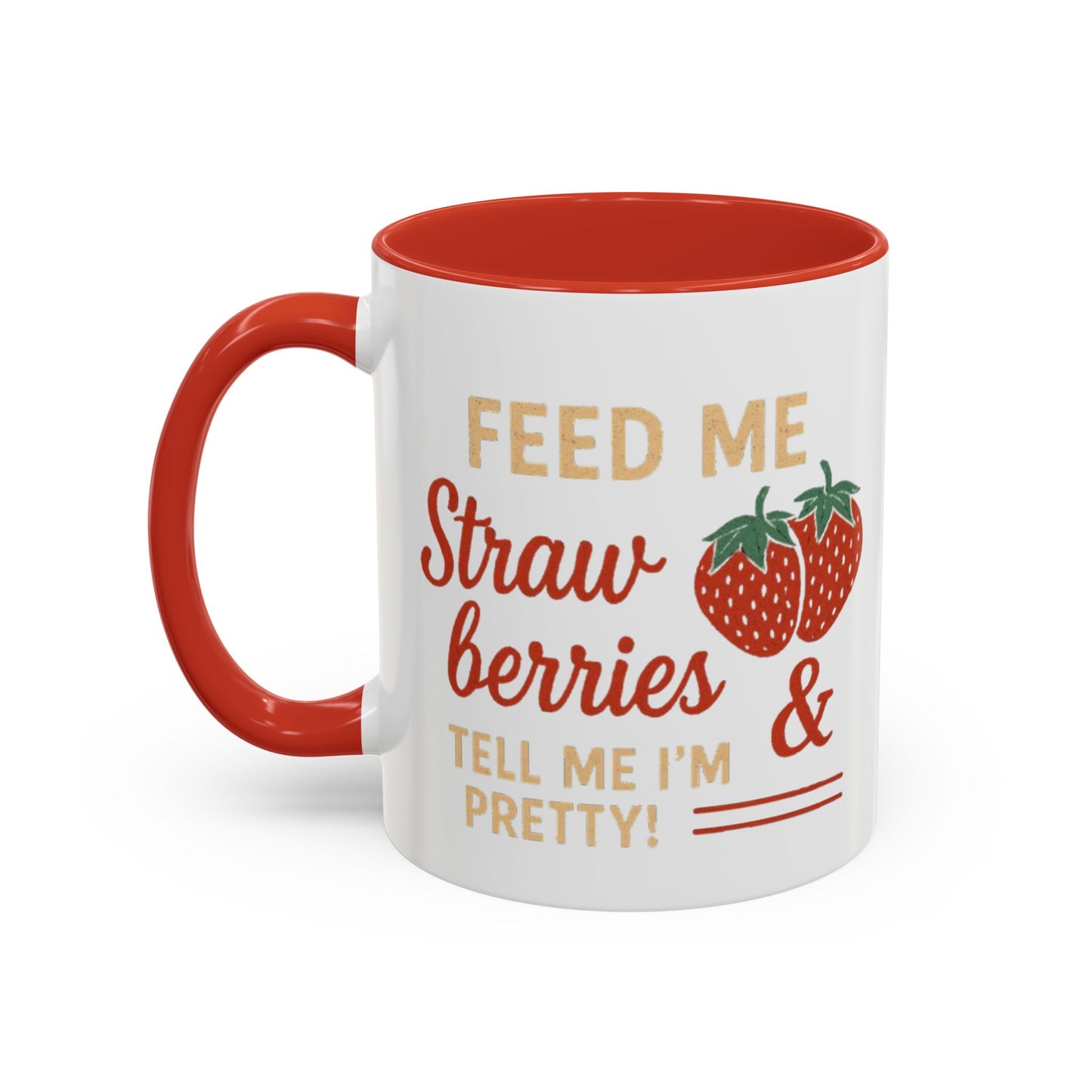 Cute Strawberry Themed Accent Coffee Mug - Perfect for Gifts, Home, Kitchen, Birthday, Fun Quotes