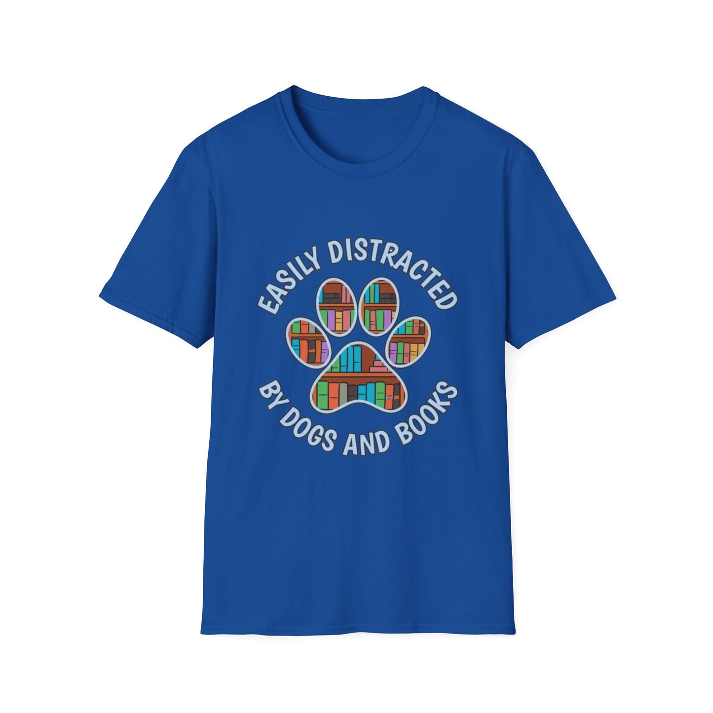Easily Distracted by Dogs and Books T-Shirt | Unisex Softstyle Tee for Book Lovers, Dog Owners, Pet Lovers, Gifts for Readers, Cute [...]