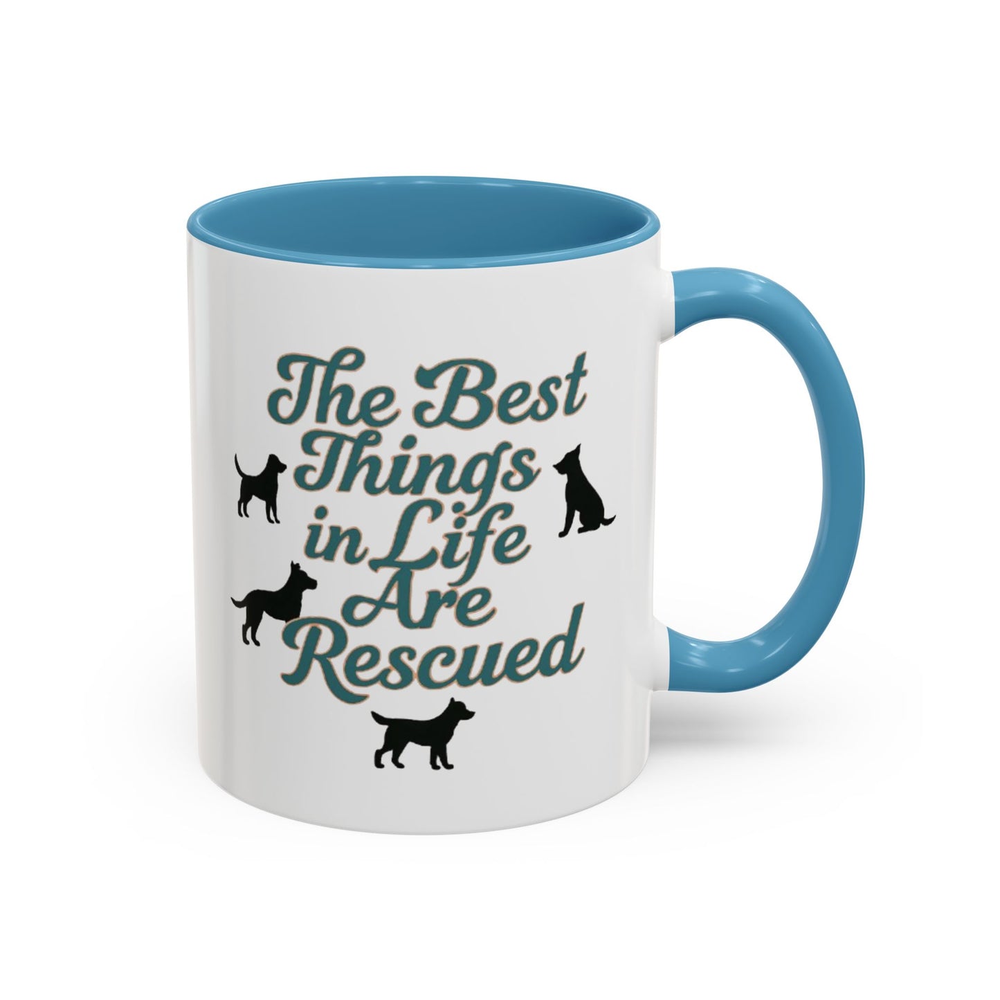 Rescue Dog Coffee Mug, Pet Lover Gift, Animal Adoption Mug, Inspirational Tea Cup, Dog Mom Mug, Black Handle Coffee Cup