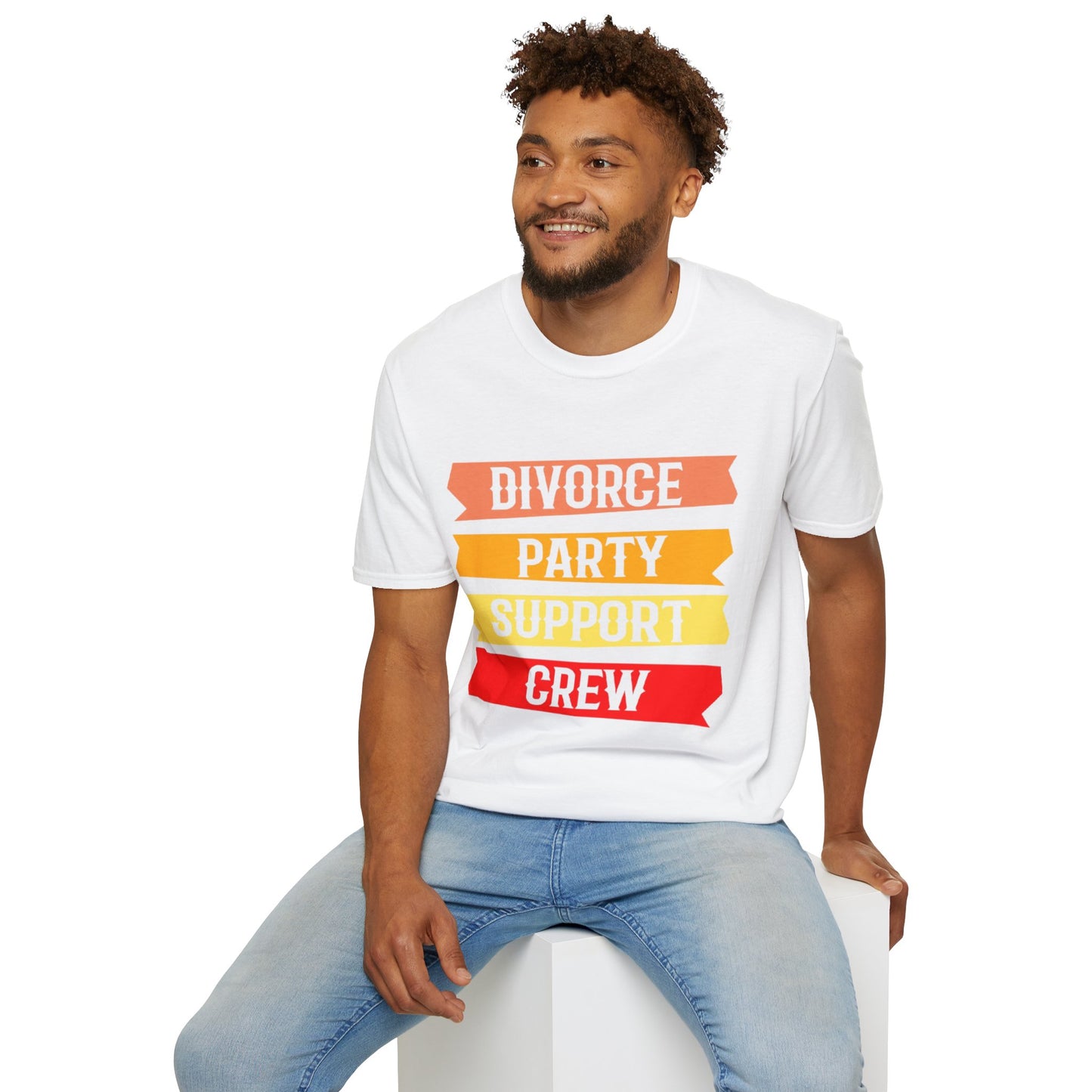 Divorce Party Support Crew T-Shirt | Unisex Softstyle Tee for Celebrating New Beginnings