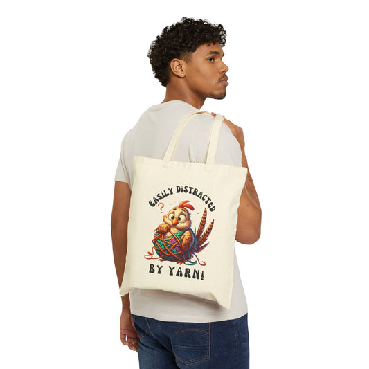 Easily Distracted by Yarn Tote Bag - Perfect Gift for Knitters and Crafters