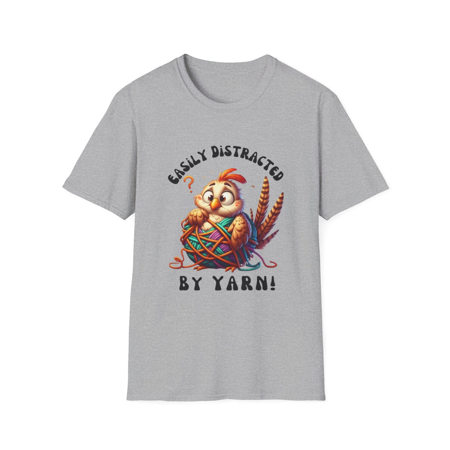 Easily Distracted By Yarn Unisex Softstyle T-Shirt for Yarn Lovers