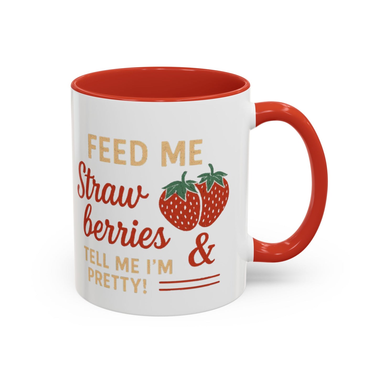Cute Strawberry Themed Accent Coffee Mug - Perfect for Gifts, Home, Kitchen, Birthday, Fun Quotes