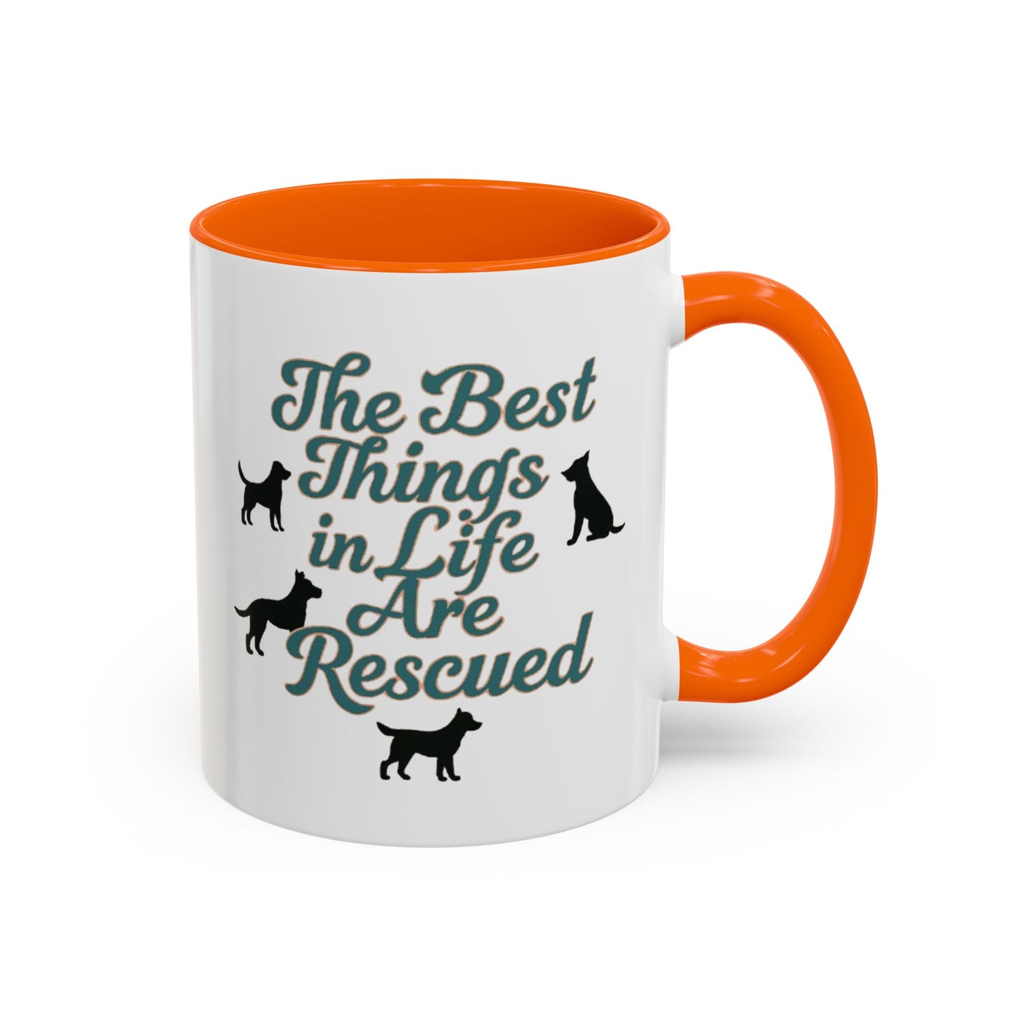 Rescue Dog Coffee Mug, Pet Lover Gift, Animal Adoption Mug, Inspirational Tea Cup, Dog Mom Mug, Black Handle Coffee Cup