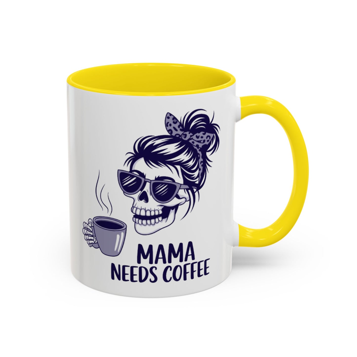 Mama Needs Coffee Skull Mug - Stylish 11/15oz Accent Coffee Mug for Coffee Lovers