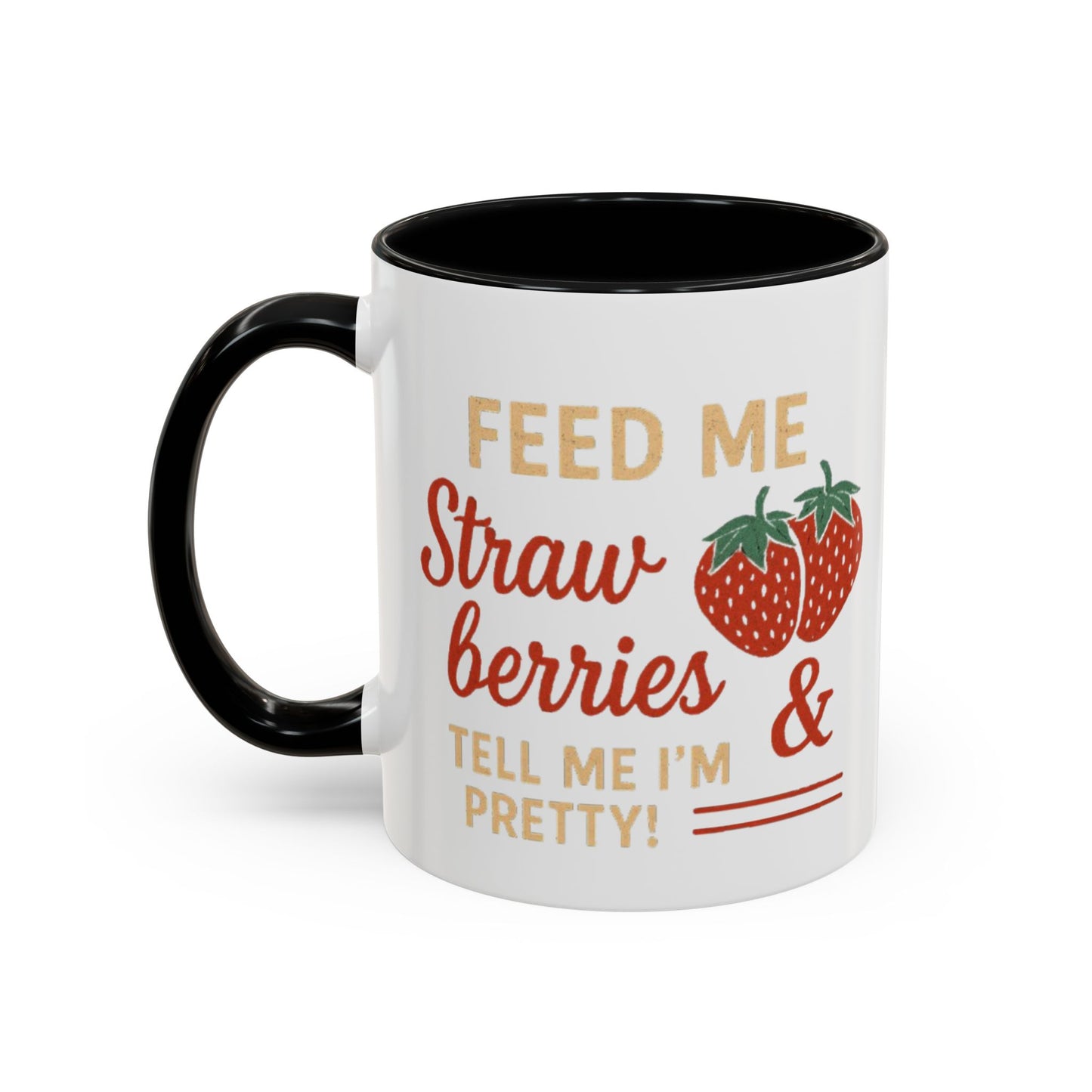 Cute Strawberry Themed Accent Coffee Mug - Perfect for Gifts, Home, Kitchen, Birthday, Fun Quotes