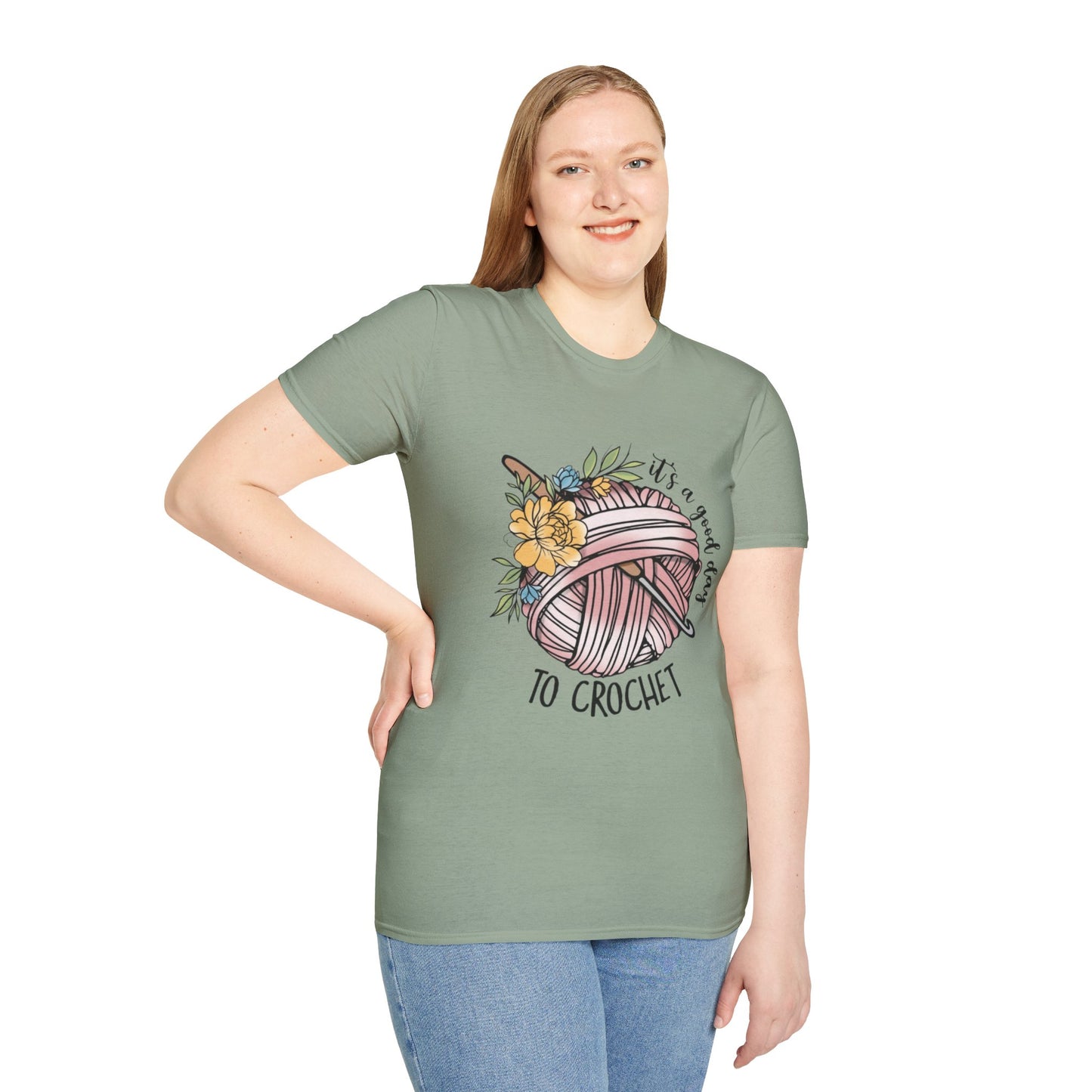 Crochet Lover's Unisex Softstyle T-Shirt - Perfect Gift for Crafters, Summer Tee, Handmade Art Apparel, Yarn Enthusiasts, Crochet Day!