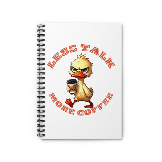 Funny Coffee Spiral Notebook - Less Talk More Coffee, Journal, Gift for Coffee Lovers, Stationery, School Supplies, Cute Notebook