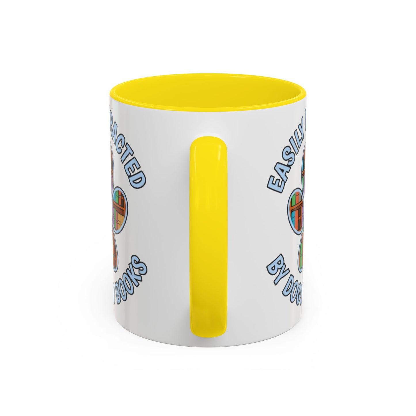 Easily Distracted Coffee Mug | Book Lovers Gift, Dog Owners Mug, Dog and Book Lover, Home Office Decor, Pet Lover Coffee Cup